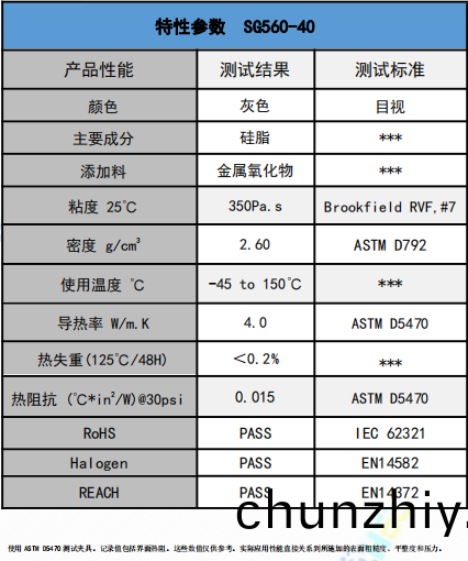 SG560-40導熱硅脂蓡數